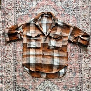Women’s Orange & Brown Plaid Shacket